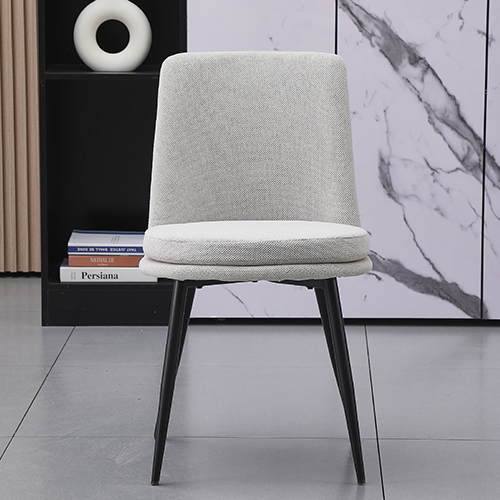 White Dining Chair with Round Seat