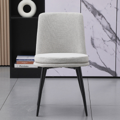 White Dining Chair with Round Seat