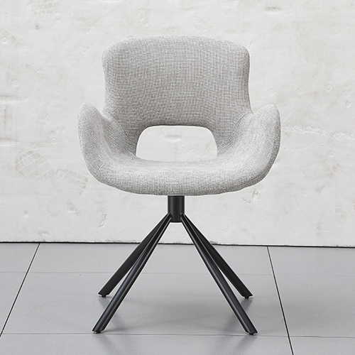 Beige Swivel Chair With a Hole On Back