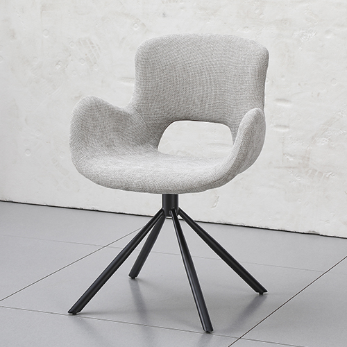 Beige Swivel Chair With a Hole On Back