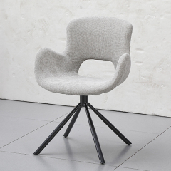 Beige Swivel Chair With a Hole On Back