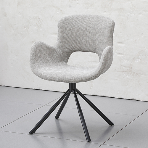 Beige Swivel Chair With a Hole On Back