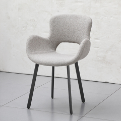 Beige Linen Dining Chair