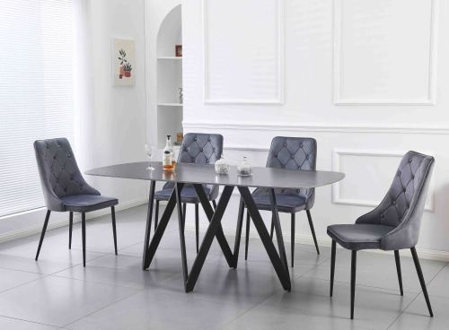 Black Dining Set With 6 chairs