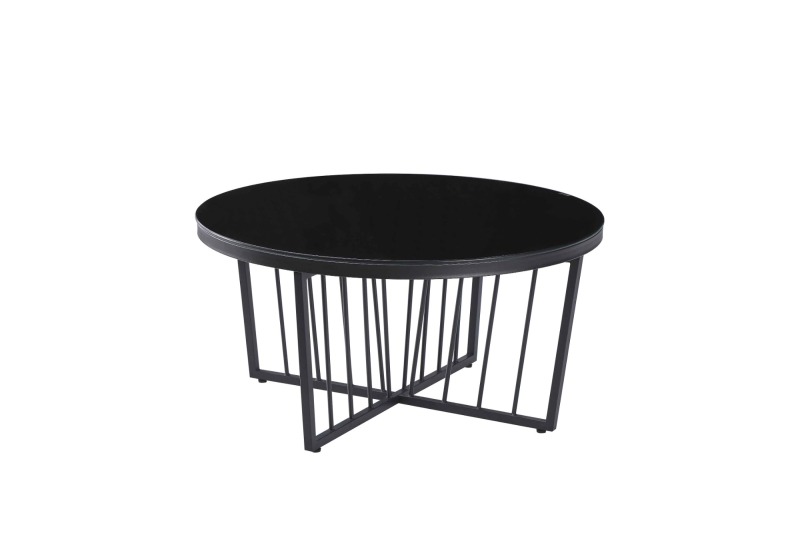 Black Glass Round Coffee Table
