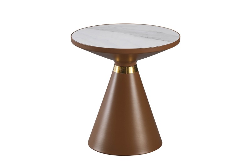 Brown Round Side Table