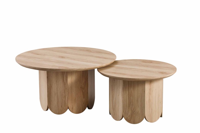 Wood Color Coffee Table Set