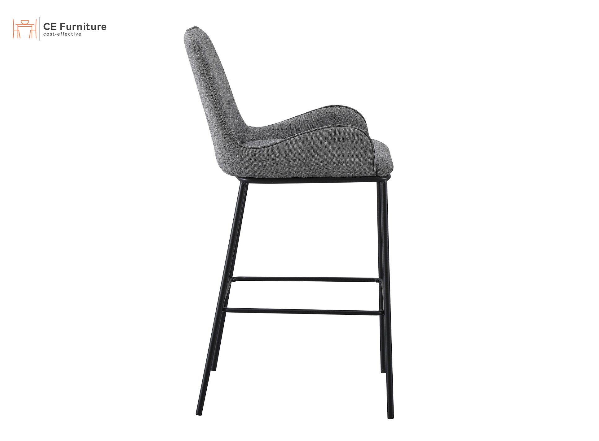 Grey Linen Bar Chair