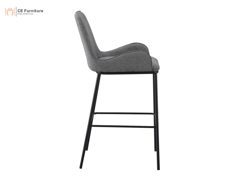 Grey Linen Bar Chair