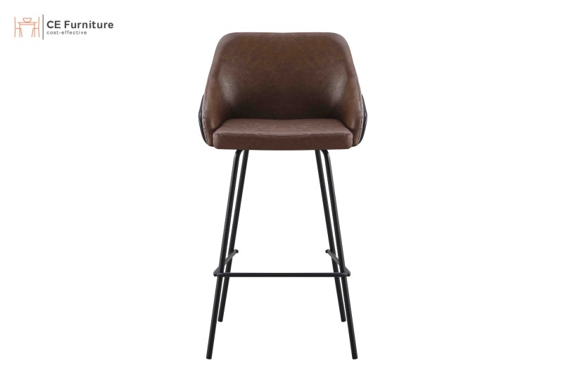 Brown Leather Bar Chair