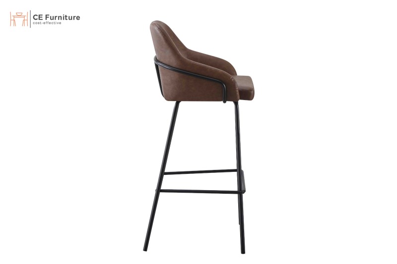 Brown Leather Bar Chair