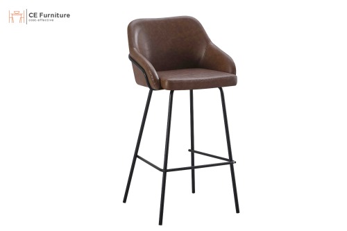 Brown Leather Bar Chair