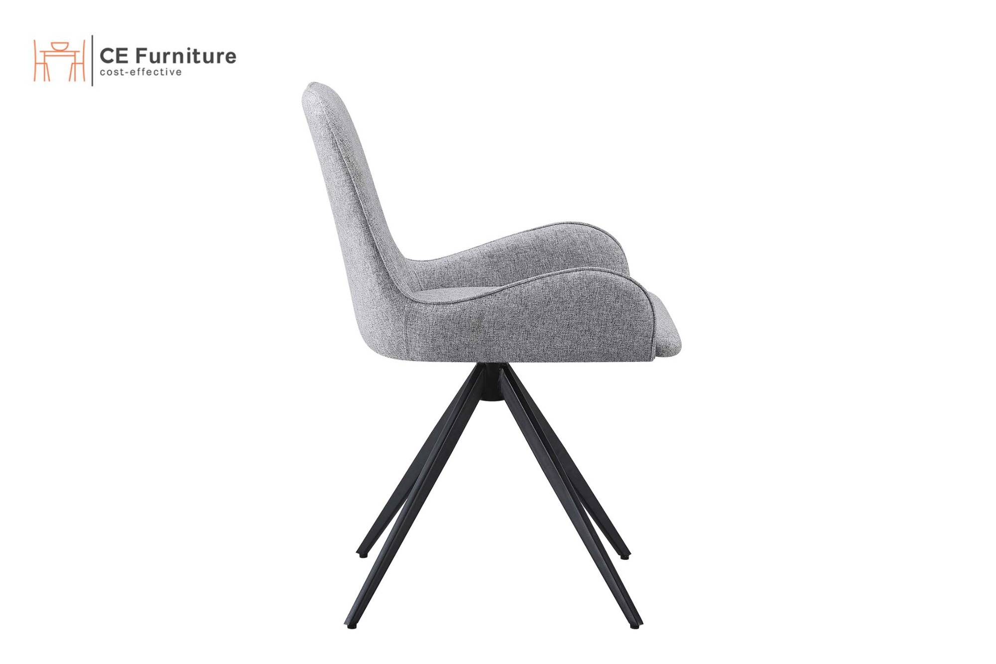 Grey Linen Swivel Chair