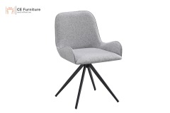 Grey Linen Swivel Chair