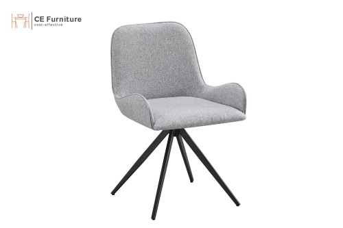 Grey Linen Swivel Chair