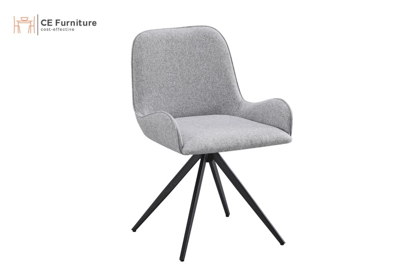 Grey Linen Swivel Chair