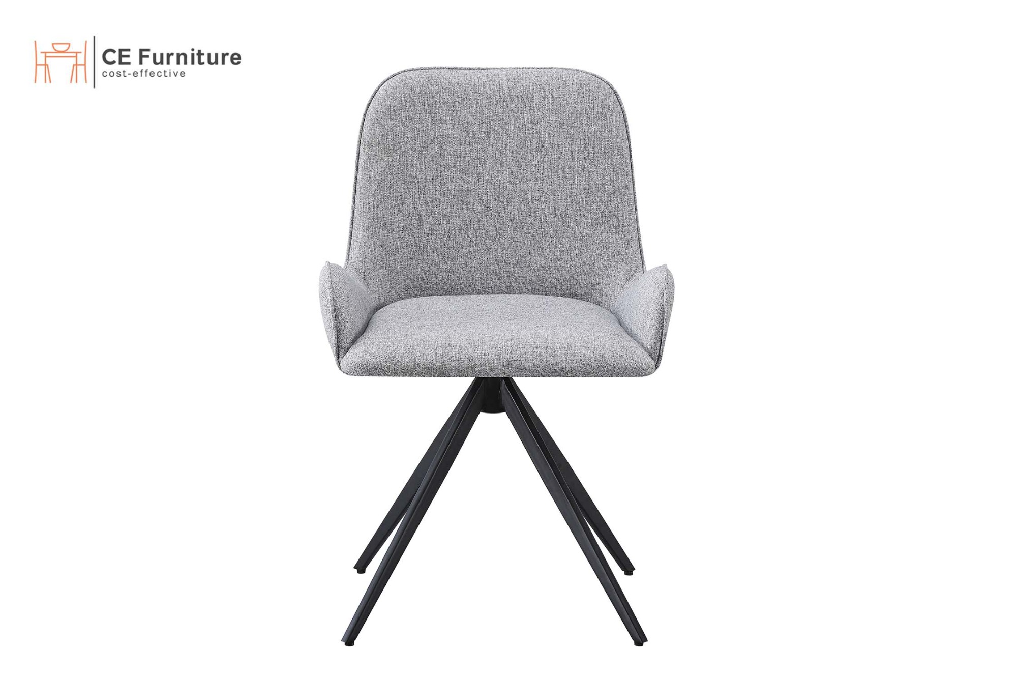 Grey Linen Swivel Chair