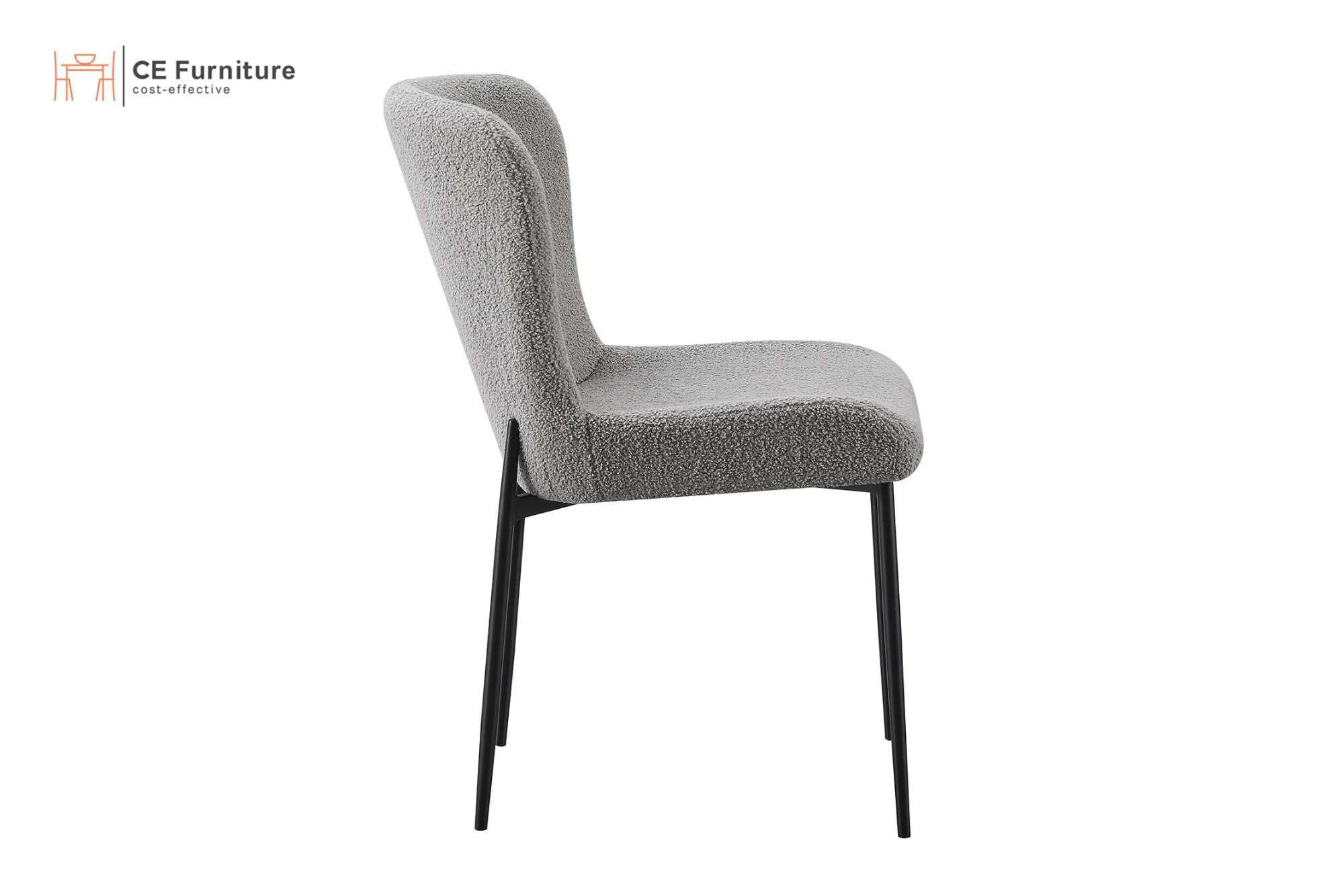 Grey Boucle Dining Chair