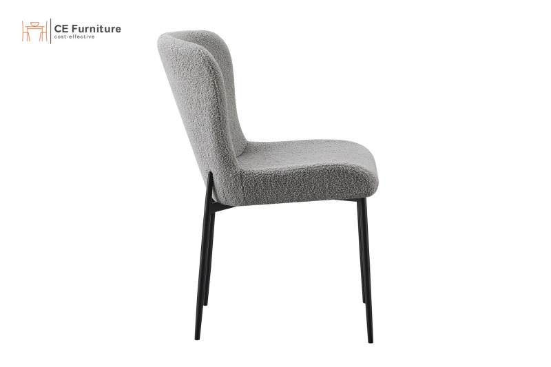 Grey Boucle Dining Chair