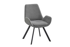 Grey Linen Swivel Chair
