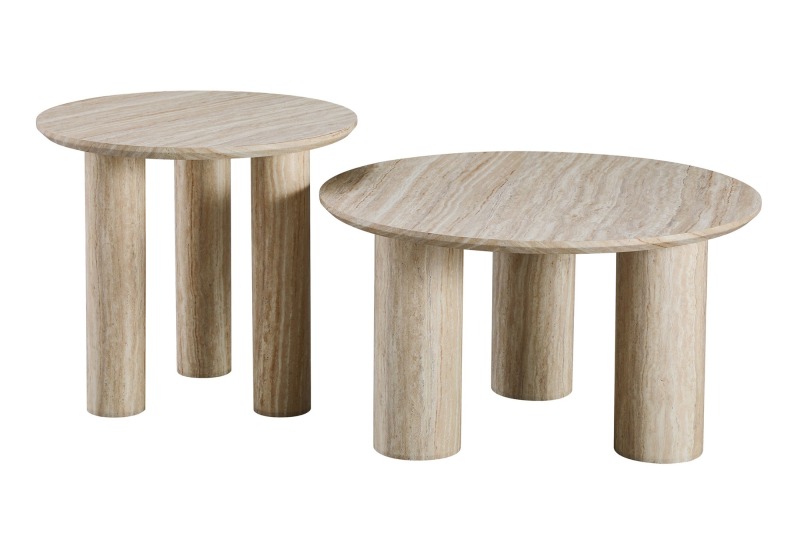 Yellow Travertine Coffee Table Set