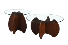 Walnut and Glass Coffee Table