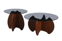 Walnut and Glass Coffee Table