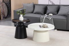 Cream And Black Coffee Table Set