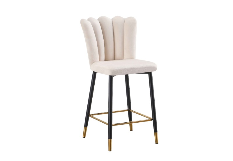 White Black And Golden Bar Chair