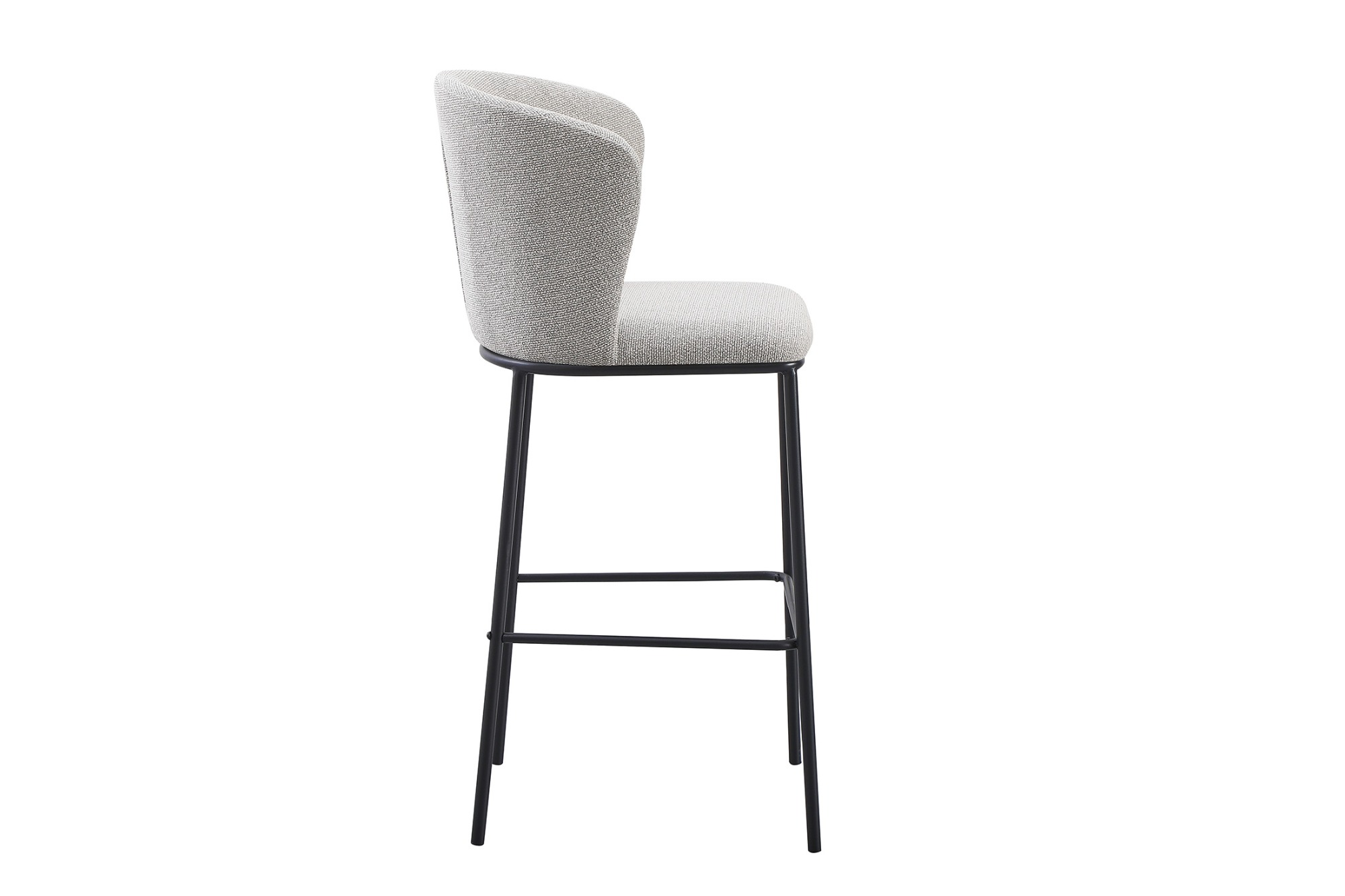 Light Grey Boucle Bar Chair