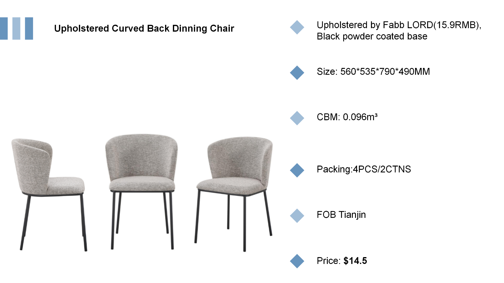 Modern Curved Back Dining Chair