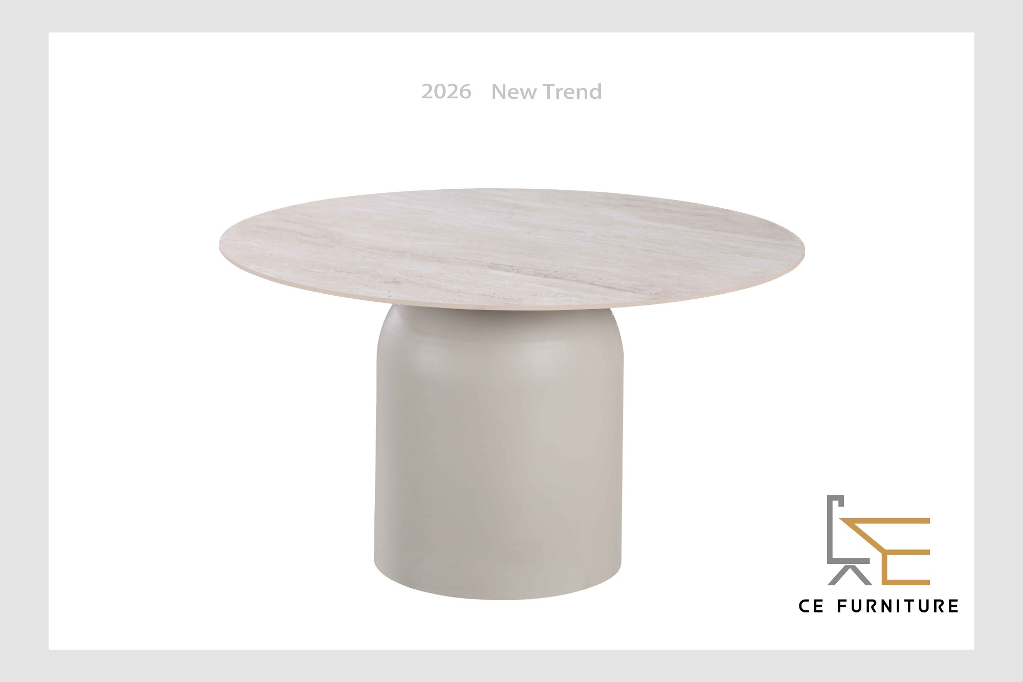 Creamy Ceramic Dining Table 130cm