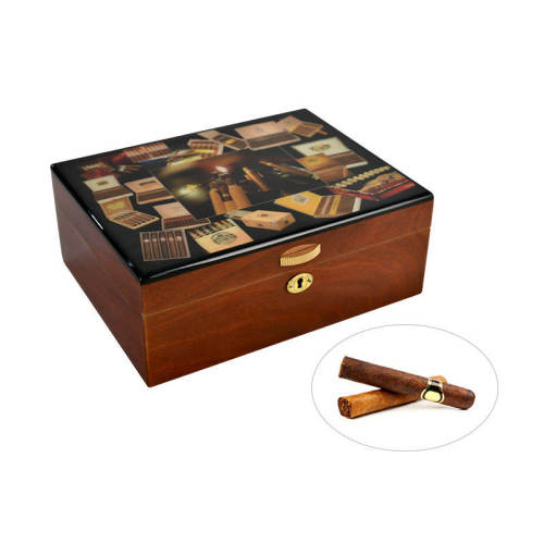 Fullrich Exquisite Handcrafted Wooden Cigar Humidor Box with Tray and Divider