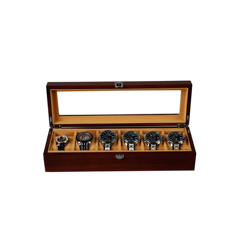 Fullrich High-end Luxury Custom Logo Mdf Paste Rosewood Veneer Wooden Watch Box