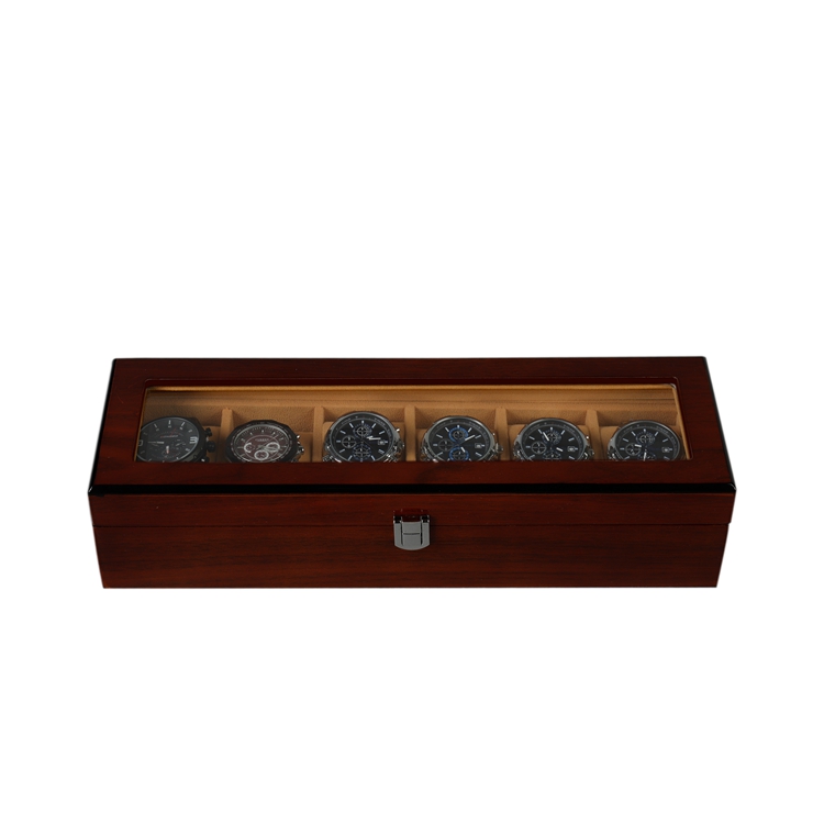 Fullrich High-end Luxury Custom Logo Mdf Paste Rosewood Veneer Wooden Watch Box