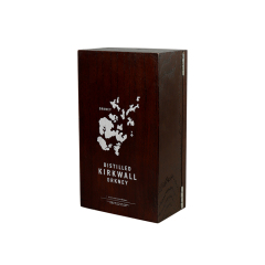 Fullrich High-quality solid wood dark brown arc opening Chinese wine bottle packing box