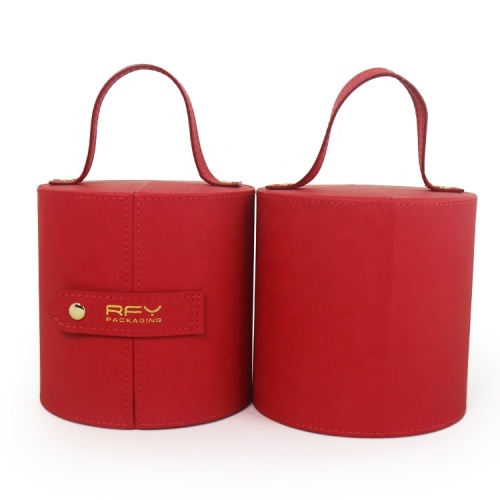 Fullrich Custom Jewelry Box with round shape Storage Box Display Case Portable Jewelry gift handbag