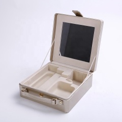 Fullrich Fashionable PU Leather Jewelry Makeup Box with handle