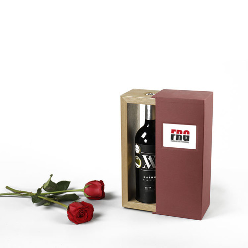 Fullrich Custom Cardboard Wine Box Packing Handmade Paper Purple Red Wine Boxes Wood Gift Box
