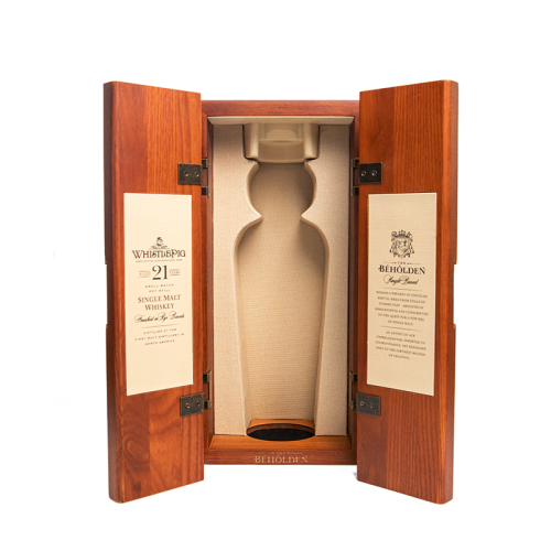 Fullrich New Bilateral Open-Door Brown Wine Box Packaging wood organizer Paper Support Lining wine box