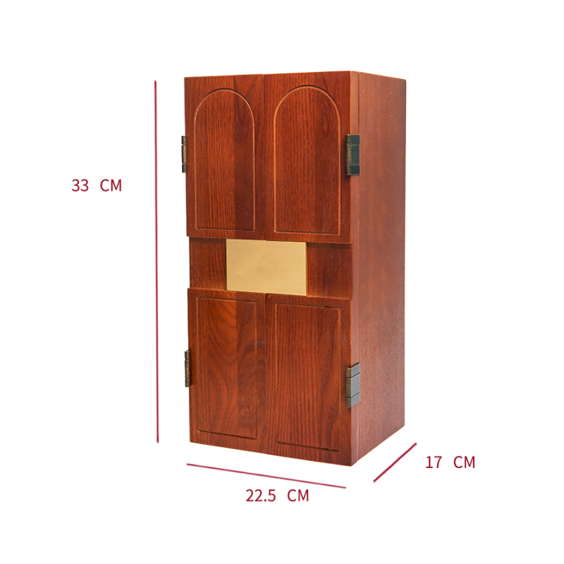 Fullrich New Bilateral Open-Door Brown Wine Box Packaging wood organizer Paper Support Lining wine box