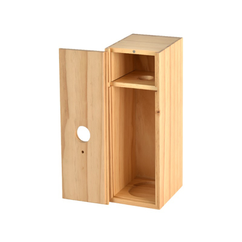 Fullrich High Quality Natural wood Colour Single Bottle Wooden Wine Box For Gift