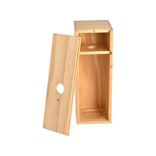 Fullrich High Quality Natural wood Colour Single Bottle Wooden Wine Box For Gift