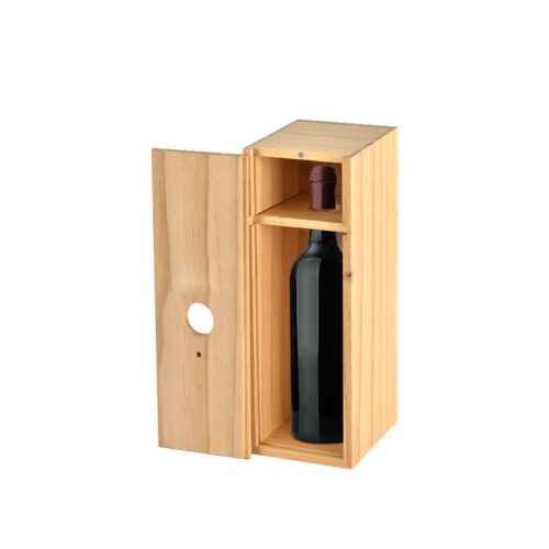 Fullrich High Quality Natural wood Colour Single Bottle Wooden Wine Box For Gift