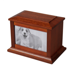 Fullrich- Peach Blossom Solid Wood With Photo Frame Pet Urn Box