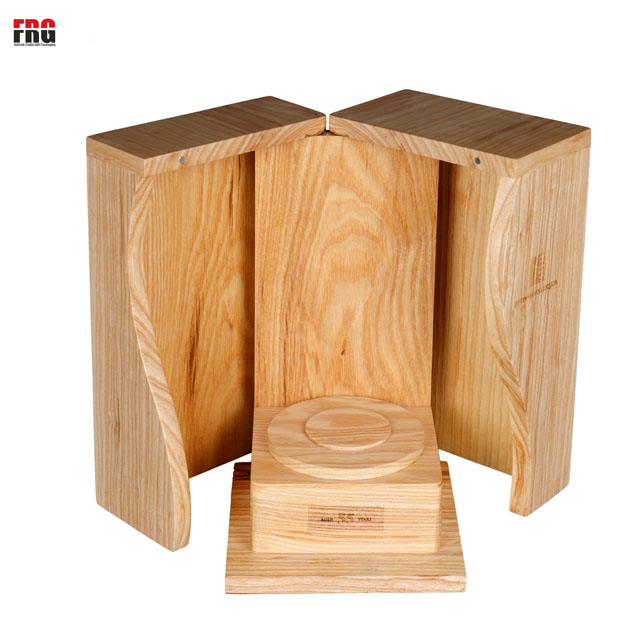 Fullrich Wholesale Custom Ash Solid Wood Single Wine Box with Double Door Design Custom Logo and Stored or Displayed Wine