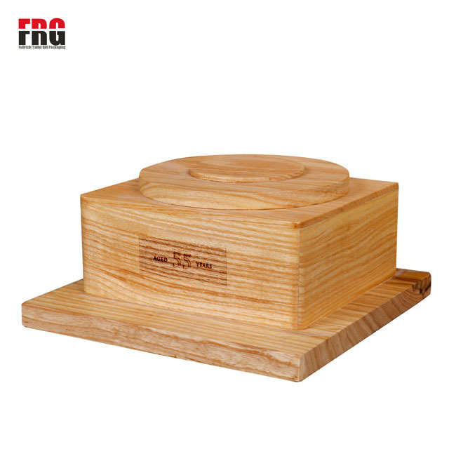Fullrich Wholesale Custom Ash Solid Wood Single Wine Box with Double Door Design Custom Logo and Stored or Displayed Wine