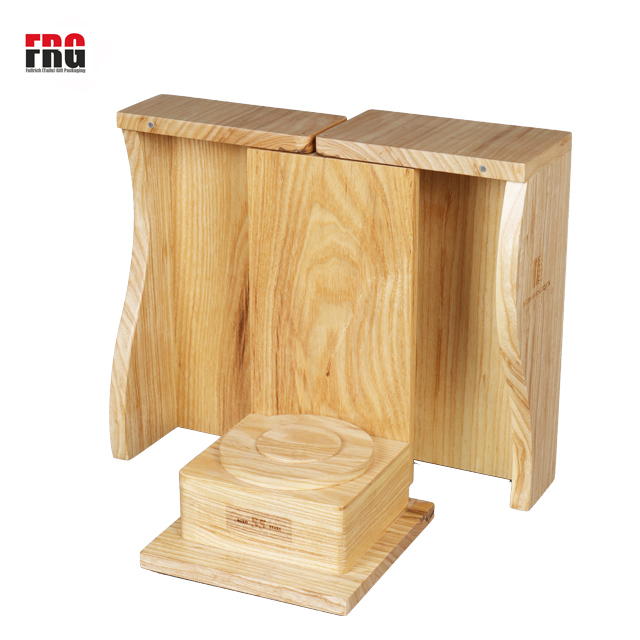 Fullrich Wholesale Custom Ash Solid Wood Single Wine Box with Double Door Design Custom Logo and Stored or Displayed Wine
