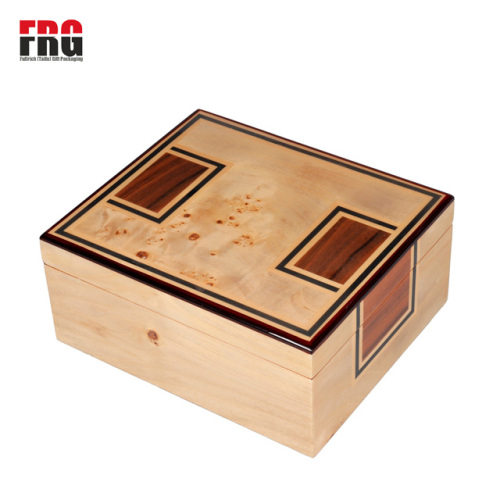Fullrich factory-High-gloss solid wood cigar humidor wooden box cigar case with high quality OEM / ODM