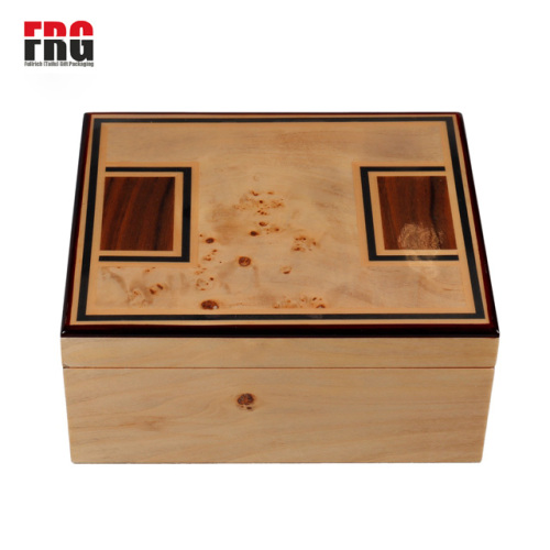 Fullrich factory-High-gloss solid wood cigar humidor wooden box cigar case with high quality OEM / ODM